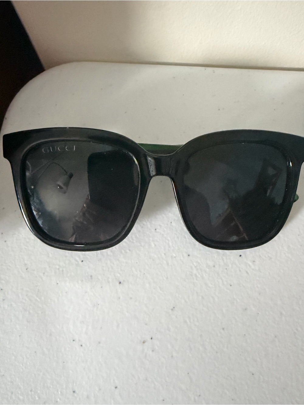 Gucci Black Square Sunglasses for Men with Dark Lenses